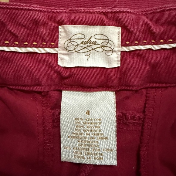 Anthropologie Cidra Burgundy Red Low Rise Boot Cut Jeans Size 4 - Picture 3 of 7